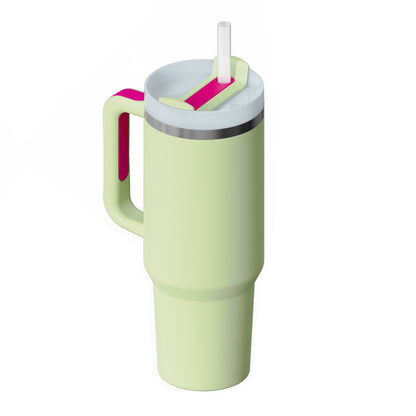 40oz Insulated Tumbler with Handle & Straw - Stainless Steel Travel Mug