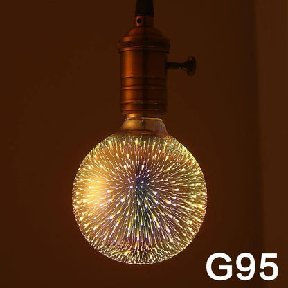3D LED Firework Bulb - Decorative Light Bulb for Christmas & Holiday Décor