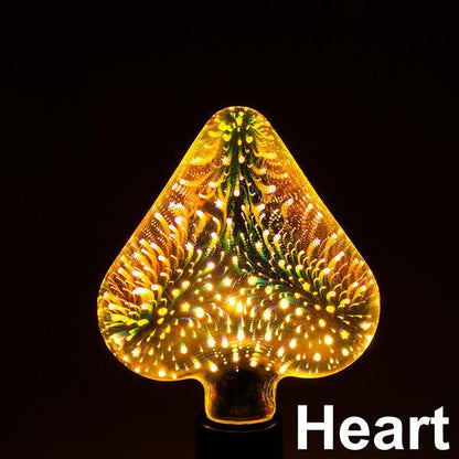 3D LED Firework Bulb - Decorative Light Bulb for Christmas & Holiday Décor