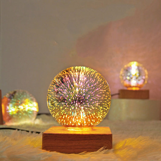 Romantic Fireworks LED Night Light - USB Bedside Lamp for Bedroom