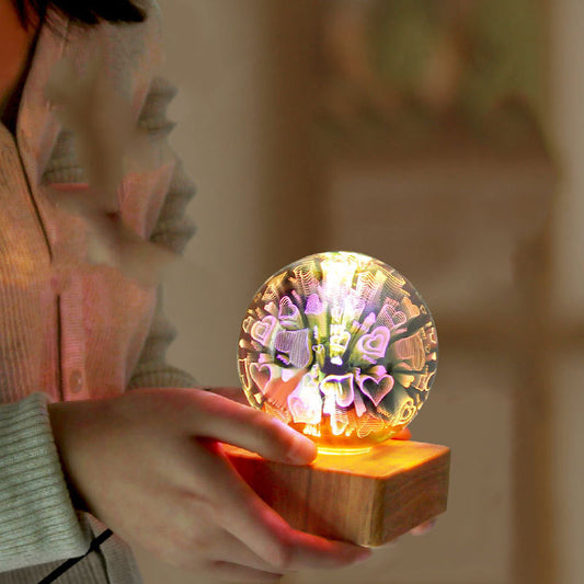 Romantic Fireworks LED Night Light - USB Bedside Lamp for Bedroom