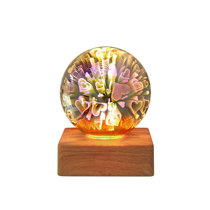 Romantic Fireworks LED Night Light - USB Bedside Lamp for Bedroom