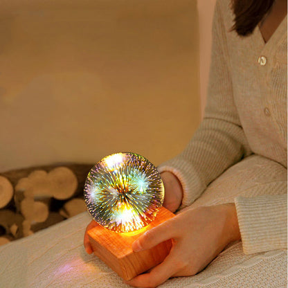 Romantic Fireworks LED Night Light - USB Bedside Lamp for Bedroom
