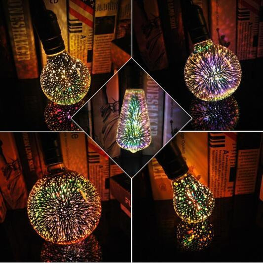 3D LED Firework Bulb - E27 Vintage Edison Star Light with RGB Colors