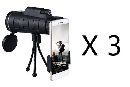 Monocular Telescope - Zoom Scope with Phone Clip, Compass & Tripod
