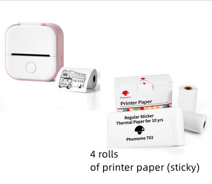 Portable Mini Thermal Label Printer - Bluetooth Wireless Photo & Label Printer