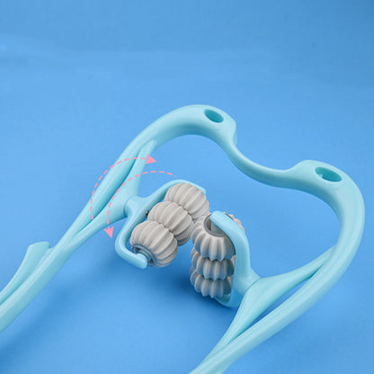 Manual Neck Massager - 6-Wheel Roller for Tension Relief & Relaxation