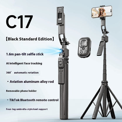 AI Selfie Stick - Smart Tracking Gimbal with Anti-Shake Stabilization