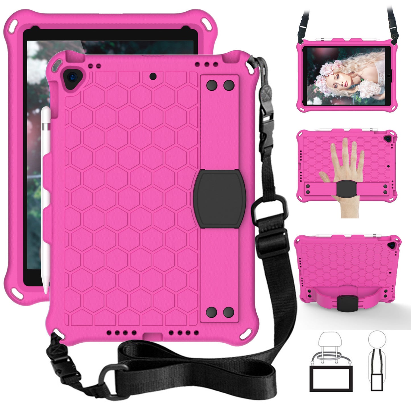 iPad 10.2 Case - Honeycomb EVA Shockproof Cover for Kids & Adults