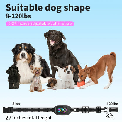 Smart Anti-Bark Dog Collar - Rechargeable Training Collar with Digital Display