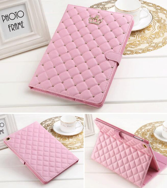 iPad Crown Case - Elegant PU Leather Protective Cover with Stand