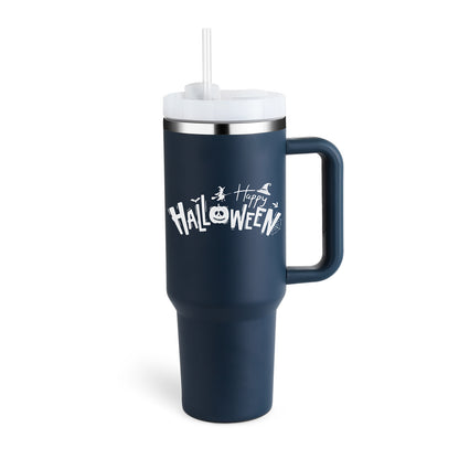 40oz Insulated Tumbler with Handle & Straw - Stainless Steel Travel Mug