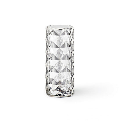 Nordic Crystal USB Lamp - Touch Dimming Diamond Night Light with Rose Projector
