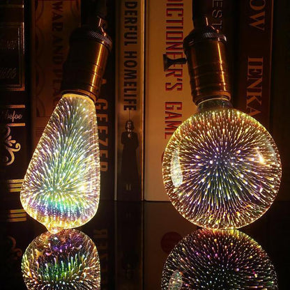 3D LED Firework Bulb - Decorative Light Bulb for Christmas & Holiday Décor