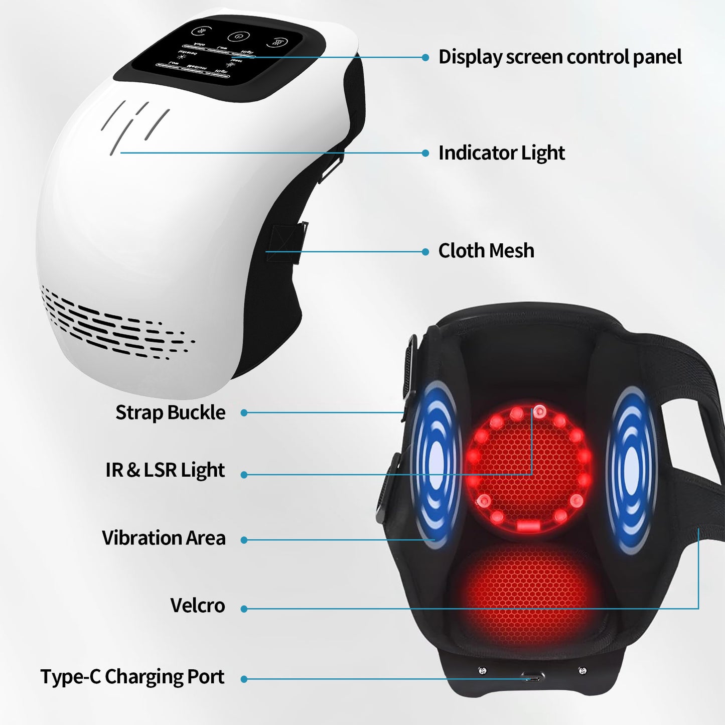 Intelligent Infrared Electric Heating Knee Massager Physiotherapy Instrument Air Pressure Vibration Rehabilitation Pain Relief