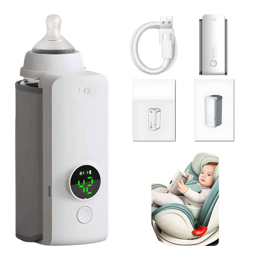 Portable Baby Bottle Warmer - Wireless USB Rechargeable Milk Warmer