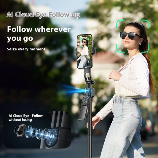 AI Selfie Stick - Smart Tracking Gimbal with Anti-Shake Stabilization
