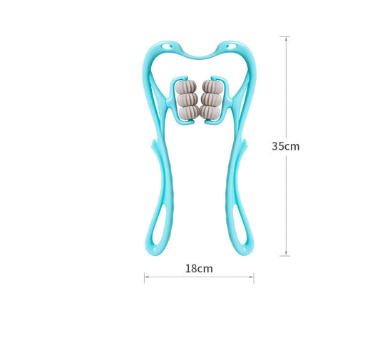 Manual Neck Massager - 6-Wheel Roller for Tension Relief & Relaxation