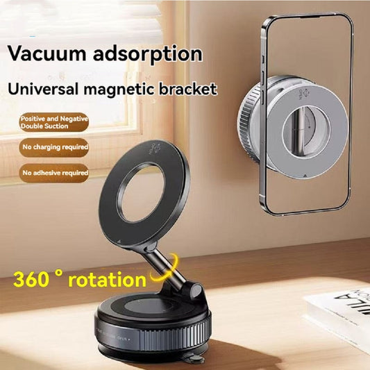 Magnetic Car Phone Holder - Vacuum Suction Mount for Busy Commuters