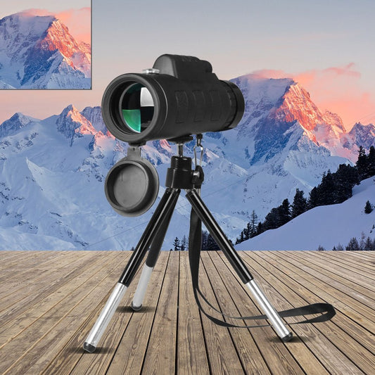 Monocular Telescope - Zoom Scope with Phone Clip, Compass & Tripod