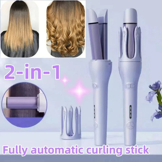 2-in-1 Automatic Hair Curler & Straightener - Negative Ion Ceramic Magic Styling Tool
