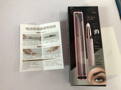 Electric Eyebrow Trimmer - Mini Precision Hair Remover with LED Light