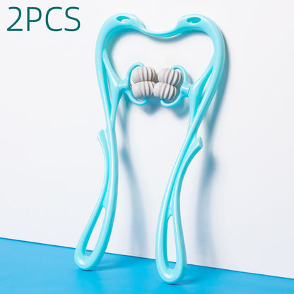 Manual Neck Massager - 6-Wheel Roller for Tension Relief & Relaxation