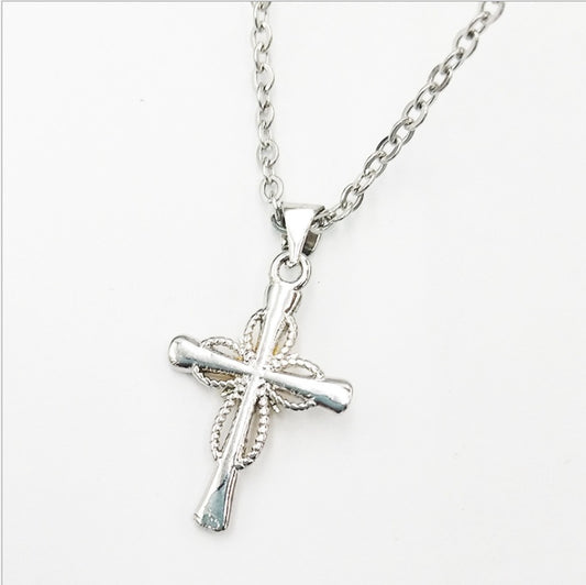 Octagonal Star Cross Pendant - Alloy Statement Necklace Charm