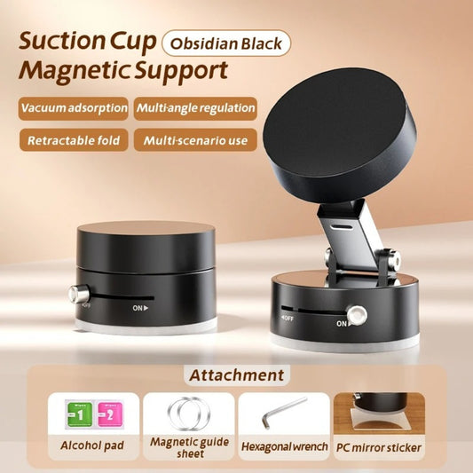 Magnetic Car Phone Holder - 360° Foldable Dashboard Mount with Vacuum Suction